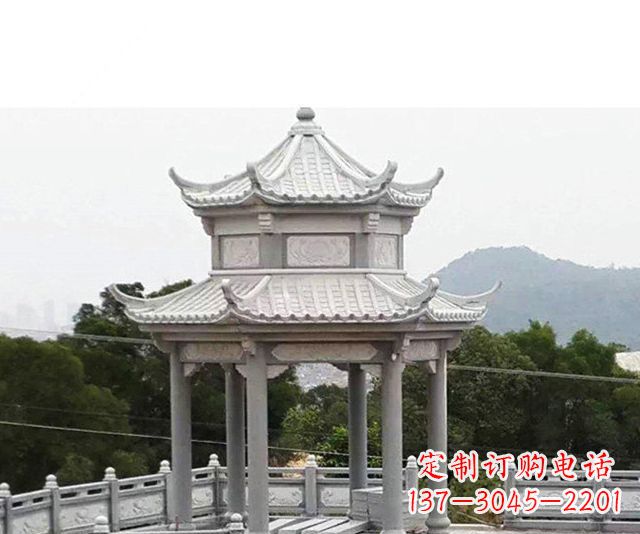 保定仿古双层石雕凉亭