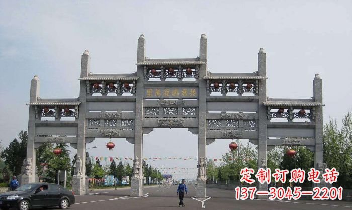 保定精美仿古石雕牌坊雕塑