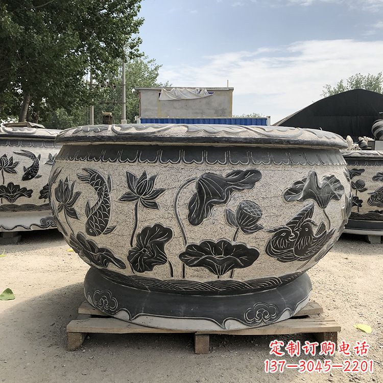 保定仿古鱼缸花盆摆件
