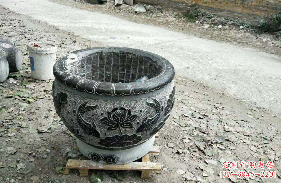 保定仿古圆形水缸石雕