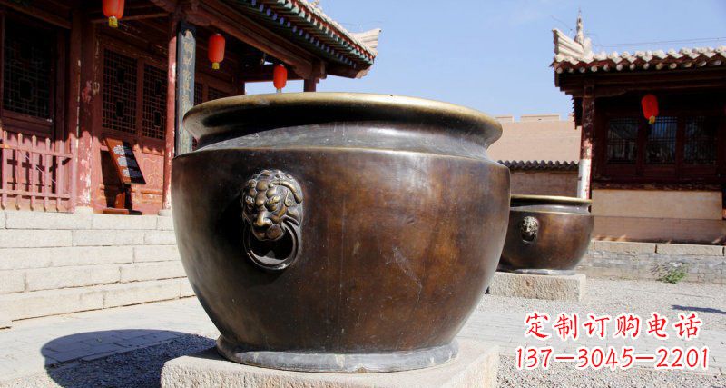 保定仿古圆形水缸铜雕