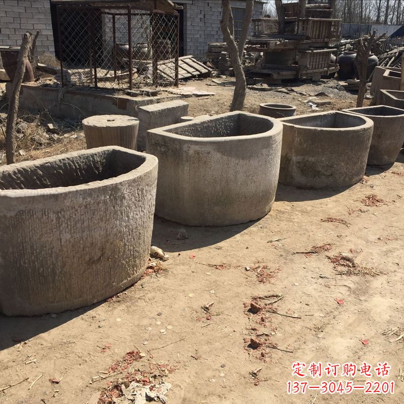 保定仿古做旧弧形石槽