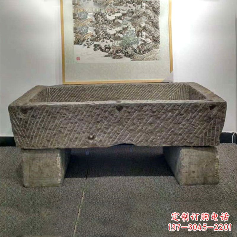 保定仿古做旧石槽雕塑
