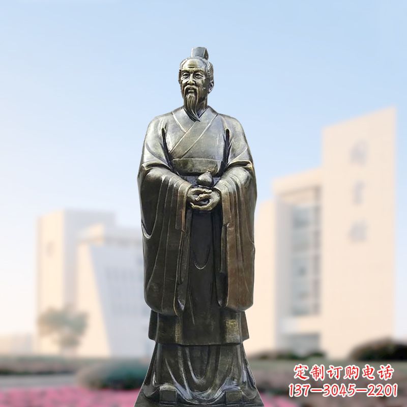 保定仿铜玻璃钢扁鹊雕塑