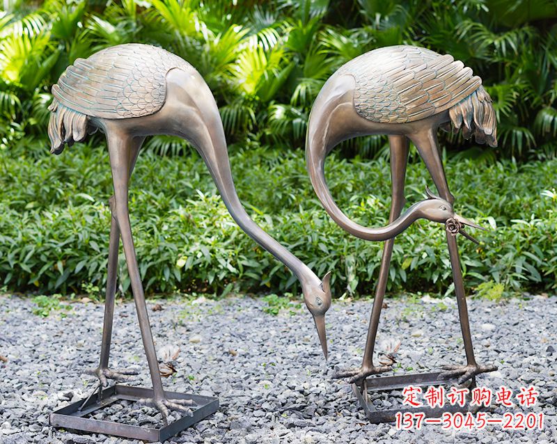 保定传统文化铸造仙鹤雕塑