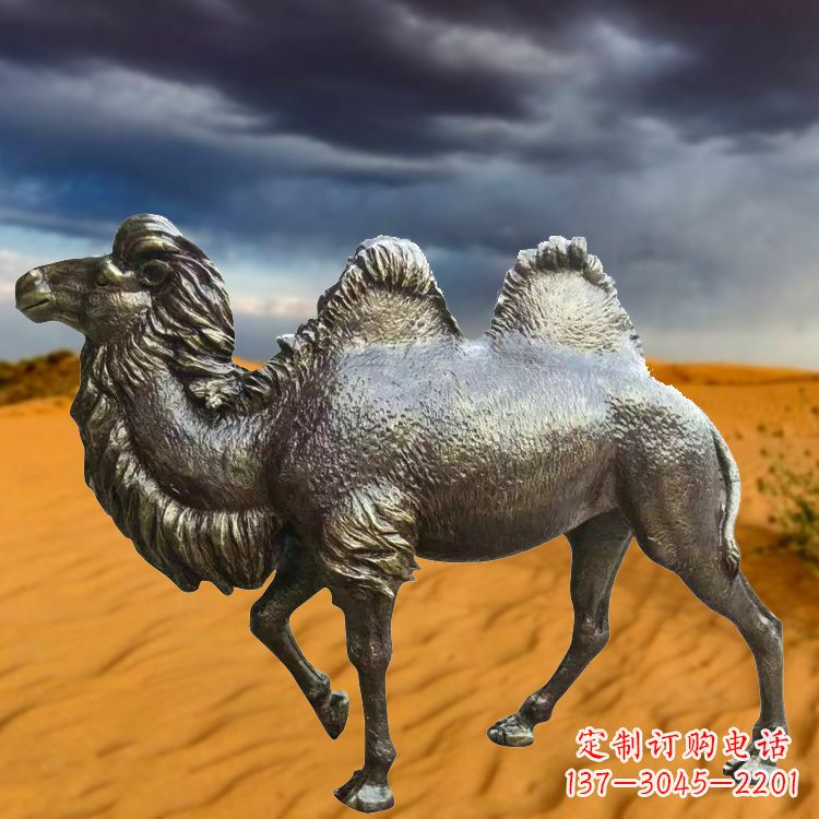 保定仿铜玻璃钢骆驼雕塑