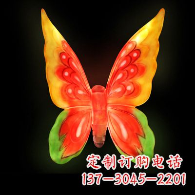 保定艺术雕塑大号黄色发光蝴蝶