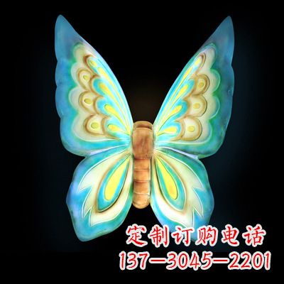 保定 大号蓝色发光蝴蝶塑像
