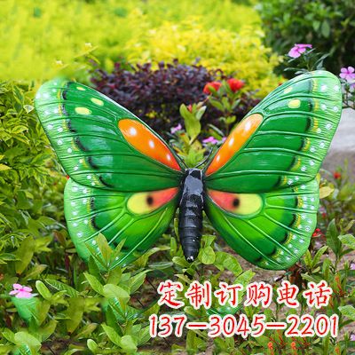 保定精致魅力的绿色蝴蝶雕塑