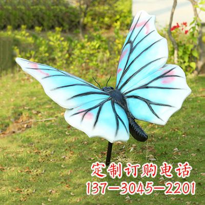 保定浅蓝白色蝴蝶雕塑