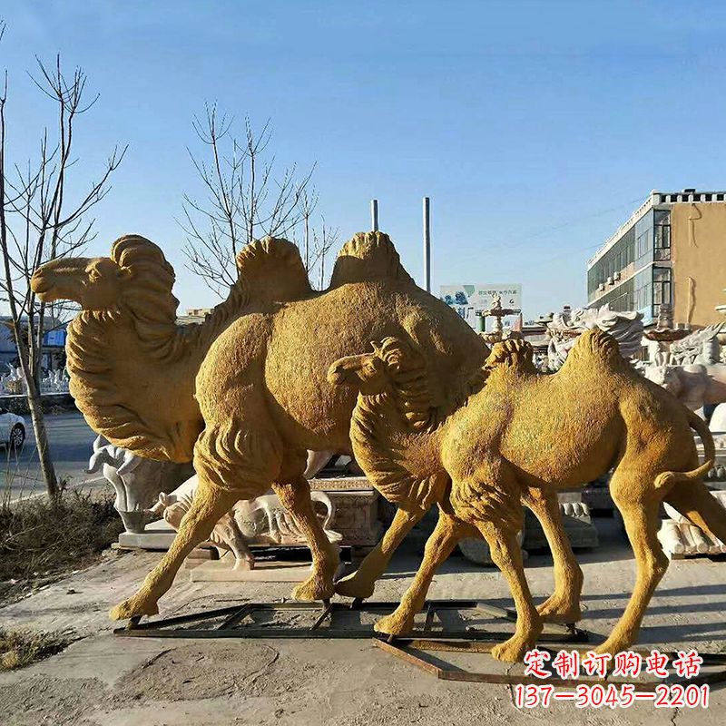 保定精美玻璃钢骆驼雕塑