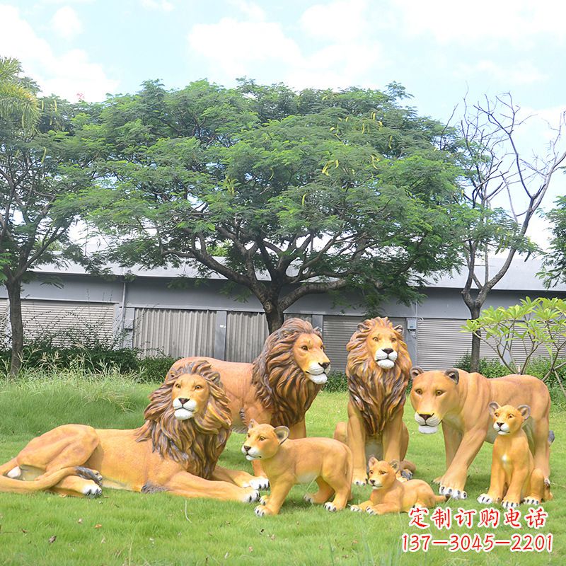 保定精美玻璃钢狮子雕塑