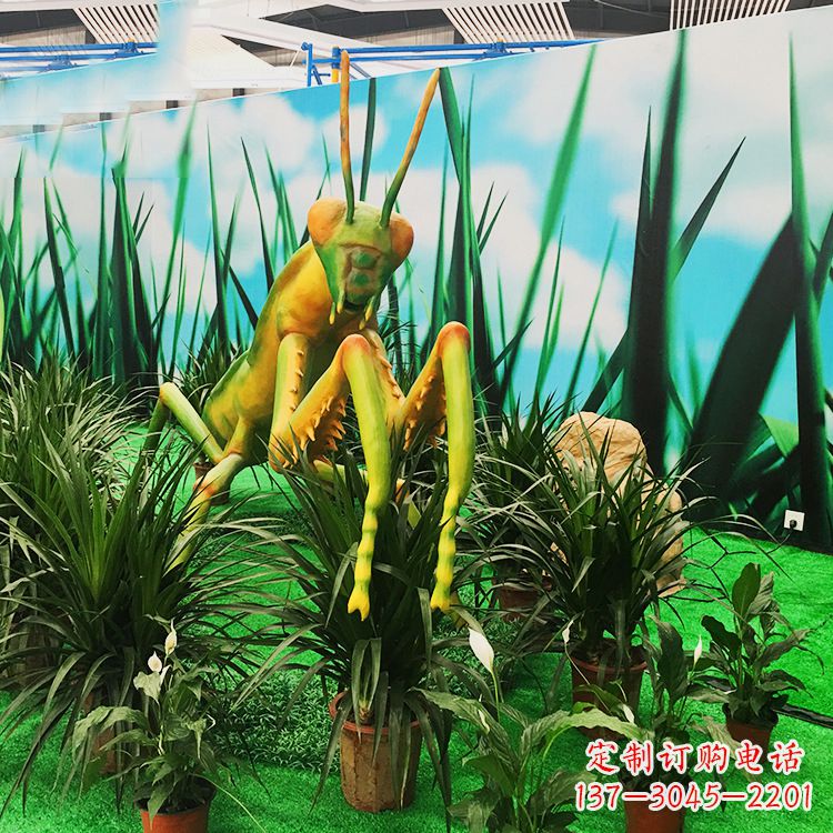 保定仿真螳螂玻璃钢雕塑