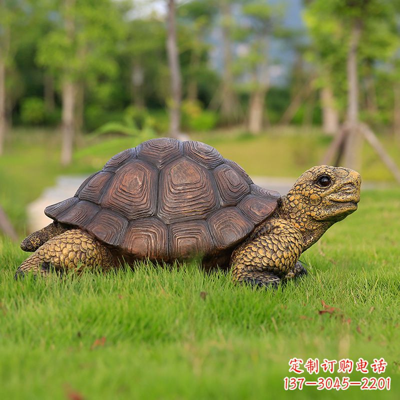 保定玻璃钢乌龟雕塑草坪摆件
