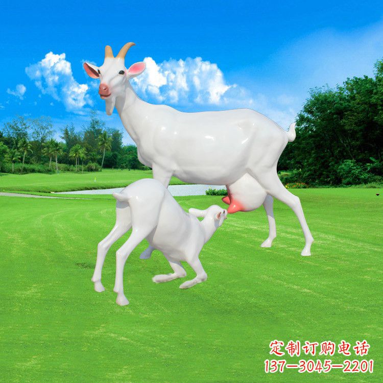 保定精美仿真羊羔羊跪乳雕塑