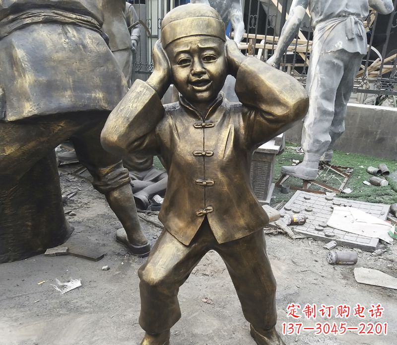 保定儿童放鞭炮铜雕
