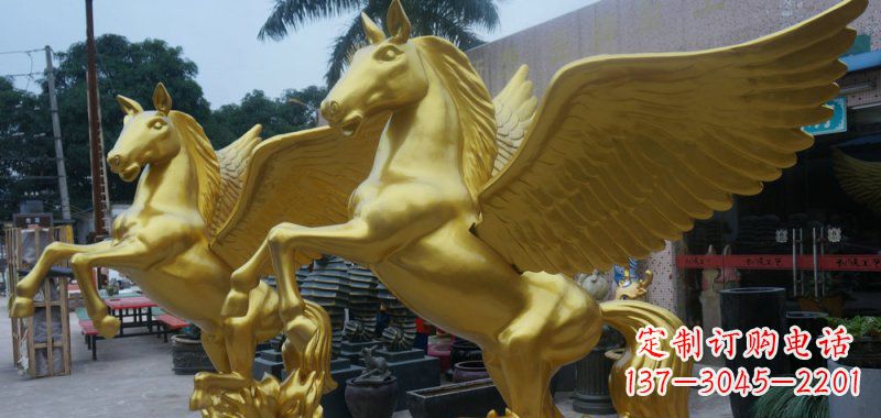 保定飞马玻璃钢仿铜动物雕塑