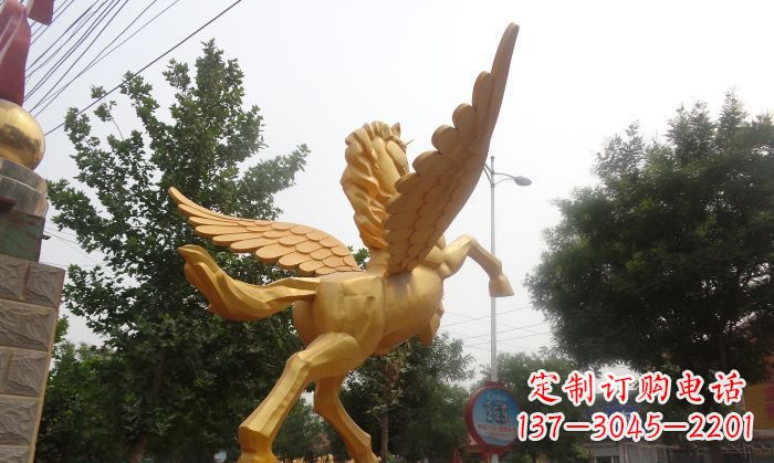 保定飞马广场景观动物铜雕