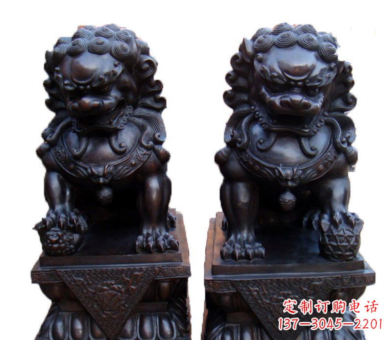 保定纯铜故宫狮子摆件雕塑