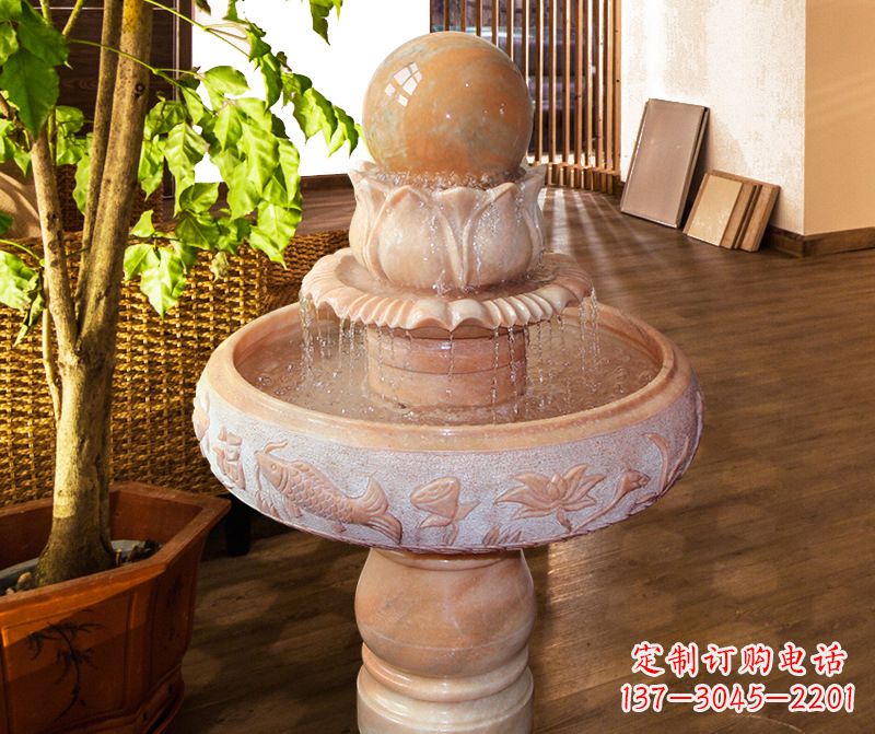 保定浑然天成的风水球石雕