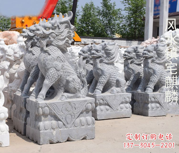 保定精雕细琢的麒麟石雕