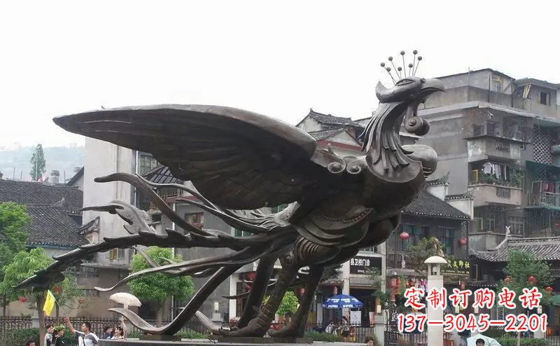 保定凤凰公园景观铜雕