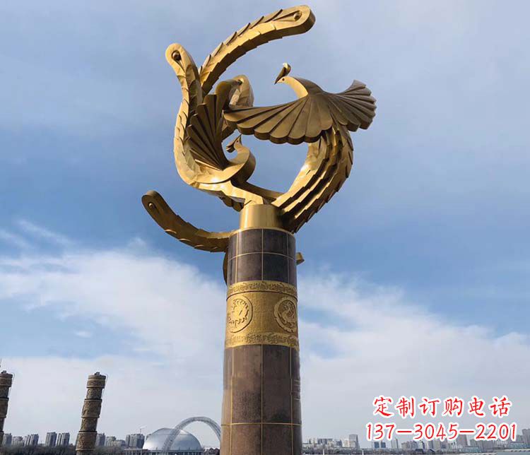 保定凤凰华表铜雕