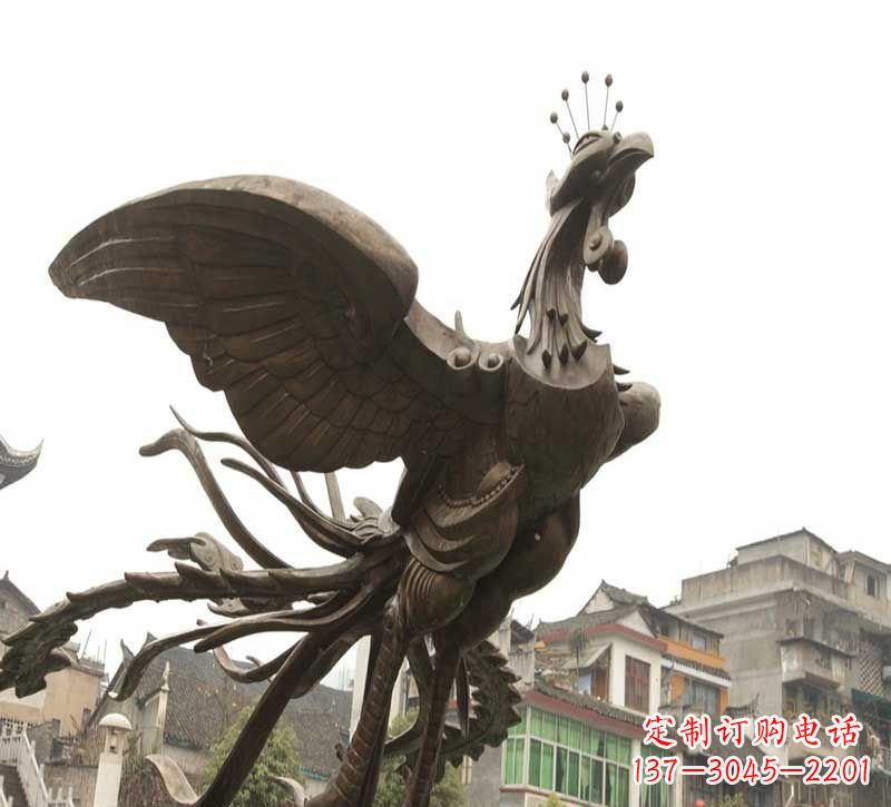 保定凤凰展翅铜雕