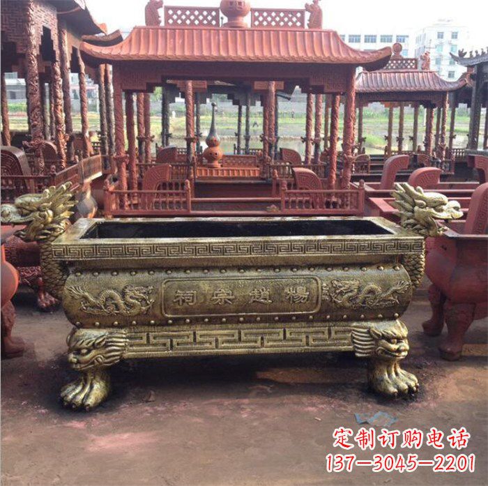 保定精美麒麟雕塑——浮雕铜香炉