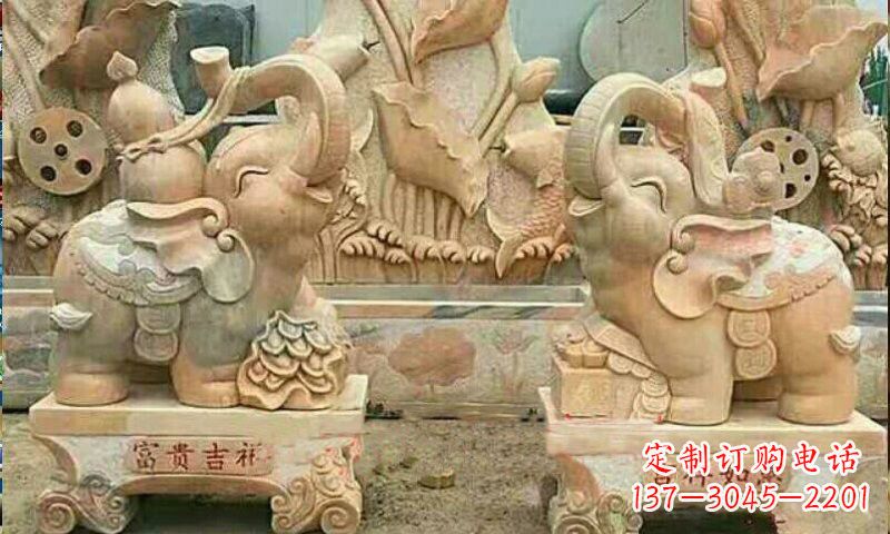 保定祥和典雅 富贵吉祥大象石雕