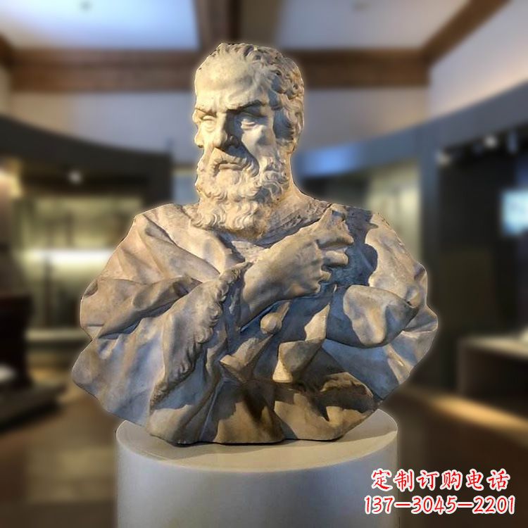 保定伽利略头像石雕雕塑