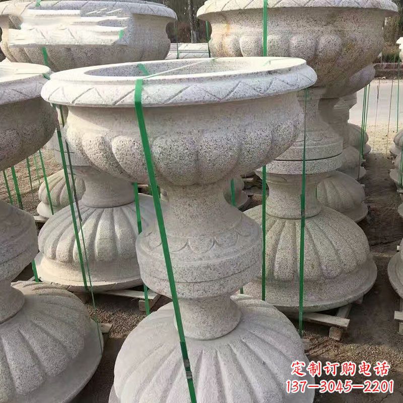 保定高墩砂岩石雕刻花盆精致技艺打造传统文化风韵