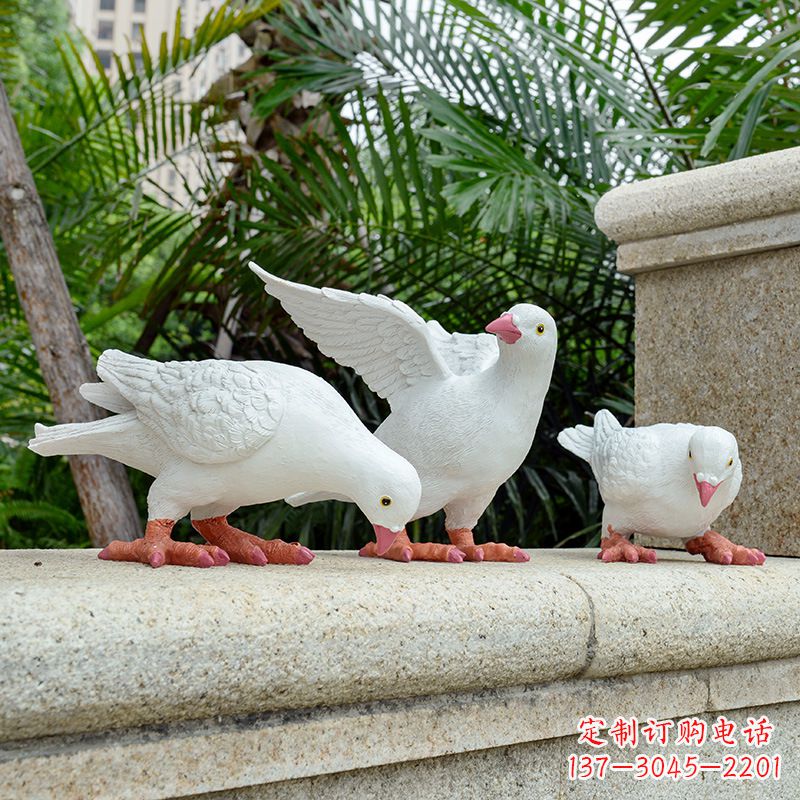 保定纯美飞翔——手工鸽子雕塑