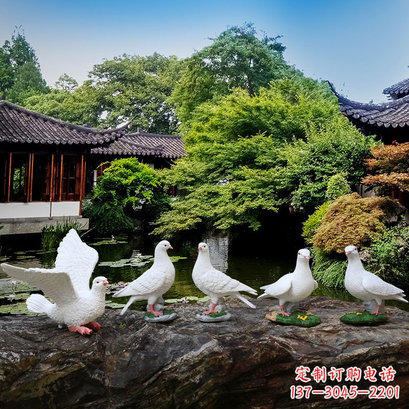 保定令人惊艳的鸽子雕塑