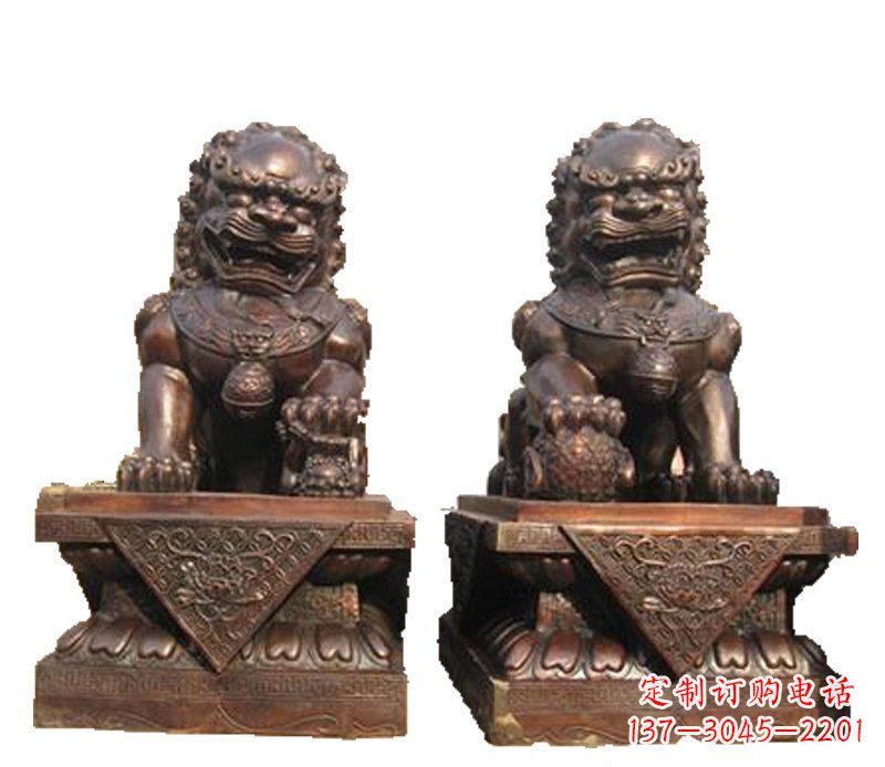 保定公司汇丰狮子铜雕塑摆件 (2)