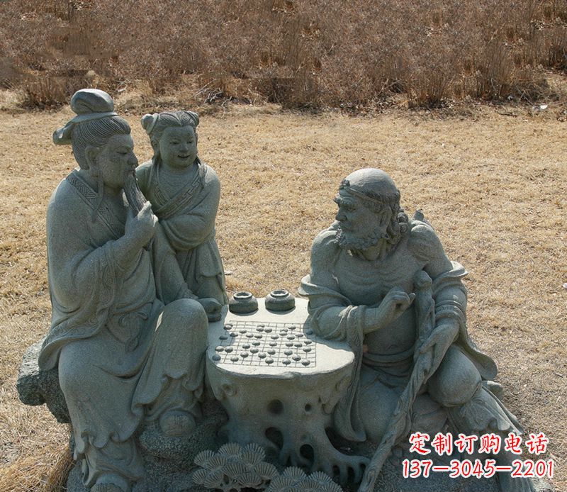 保定八仙下棋铜雕塑