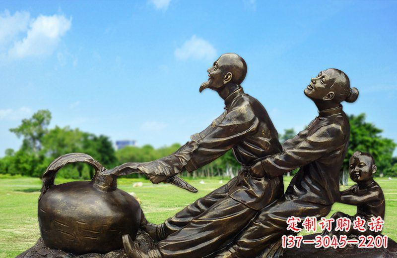 保定和谐之美，铜雕萝卜雕塑
