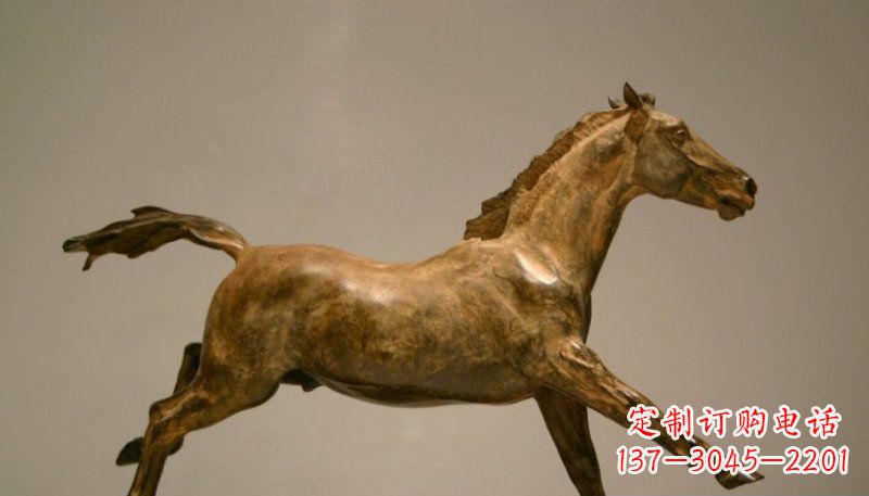 保定铜雕动物奔跑马