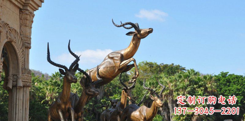 保定跃动的羚羊雕塑