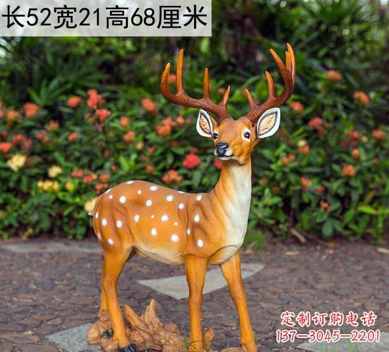 保定精美制作玻璃钢仿真梅花鹿雕塑