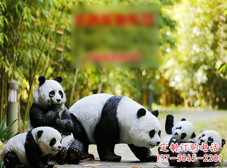 保定玻璃钢仿真熊猫雕塑