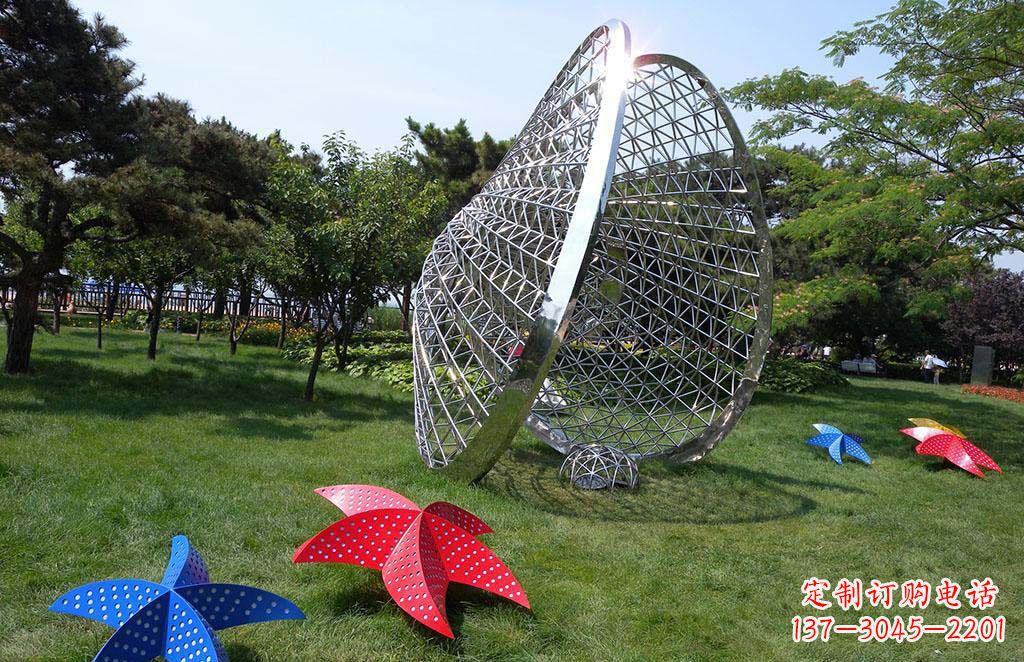 保定精美不锈钢贝壳海星景观雕塑