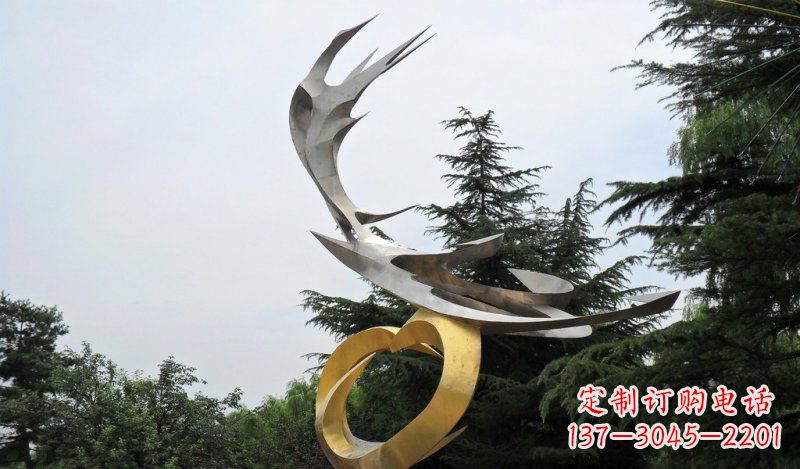 保定精美雕刻石膏抽象凤凰雕塑