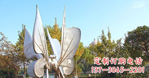 保定英伦风格精致不锈钢抽象蝴蝶雕塑