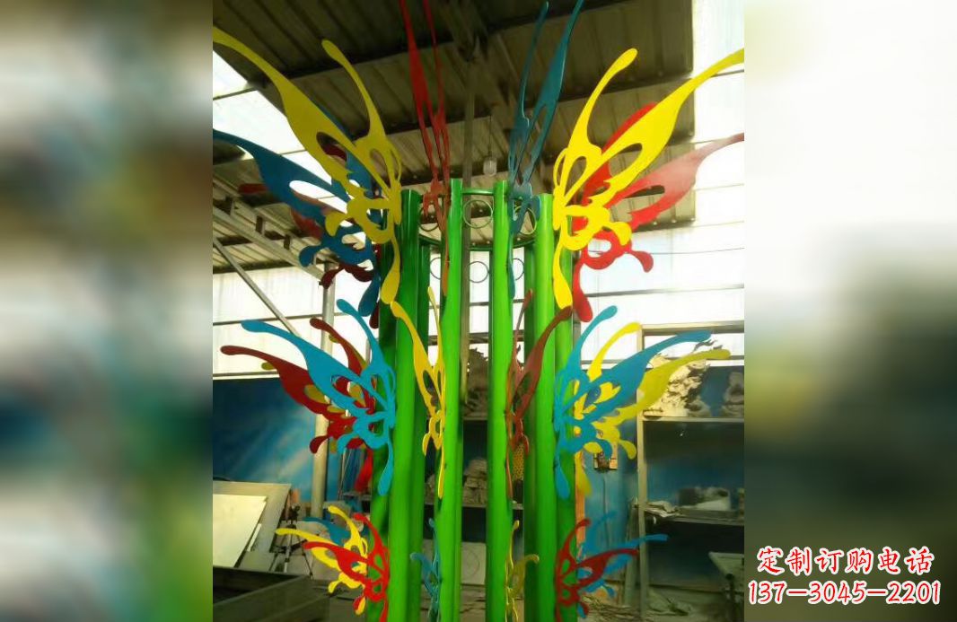 保定精致的不锈钢抽象蝴蝶景观雕塑