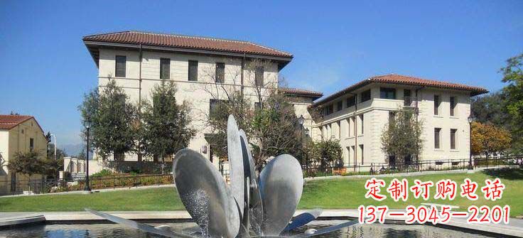 保定抽象花朵不锈钢喷泉雕塑