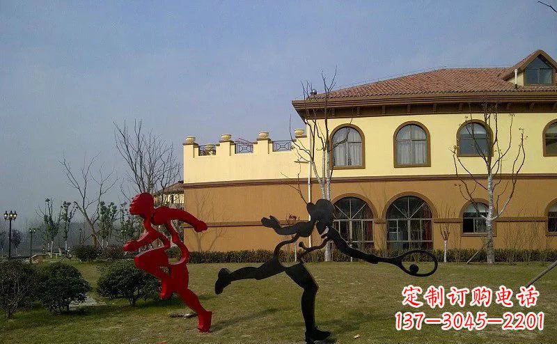 保定优雅的豪迈!不锈钢抽象运动员人物雕塑
