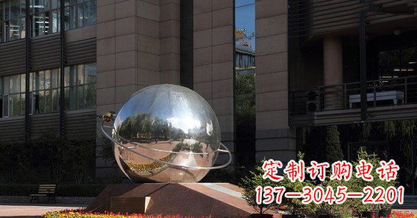 保定精美不锈钢制地球与赤道雕塑