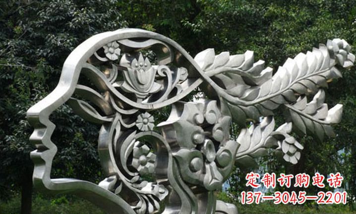 保定美丽如梦不锈钢美女雕塑