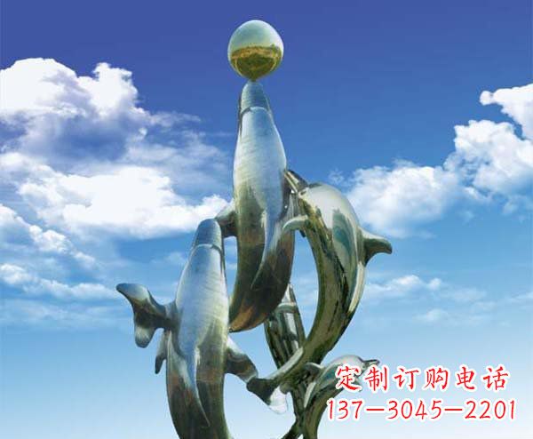 保定有定制|不锈钢|大型海豚雕塑